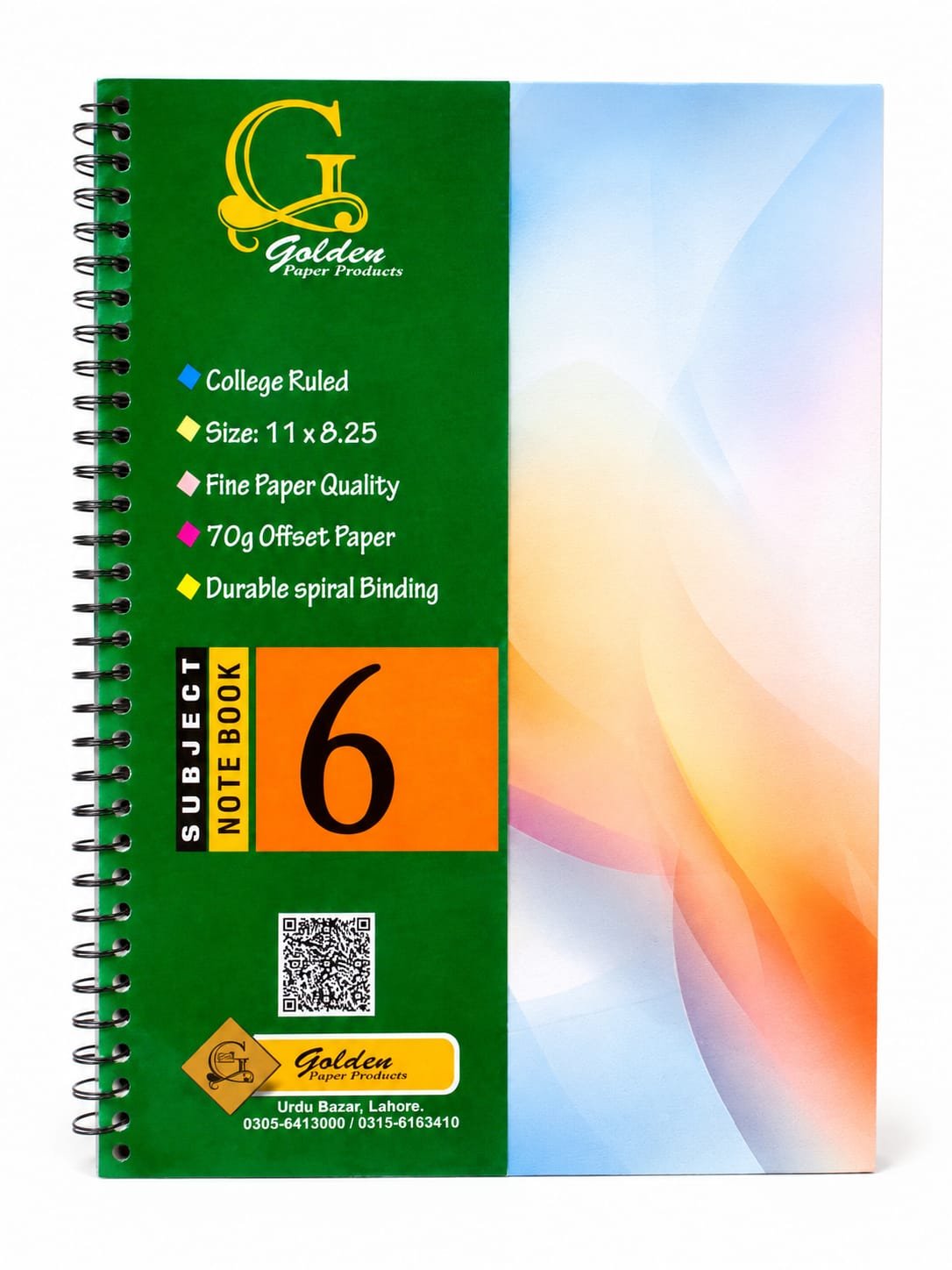 SPIRAL 6 SUBJECT NOTE BOOK