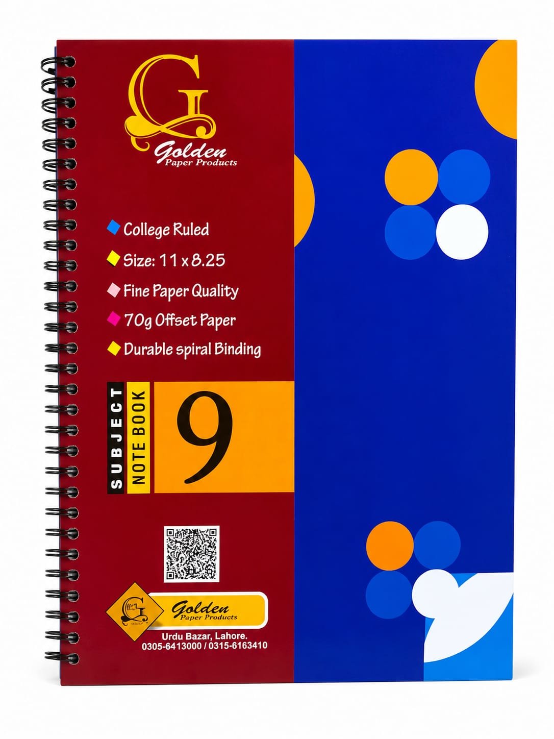 SPIRAL 9 SUBJECT NOTE BOOK