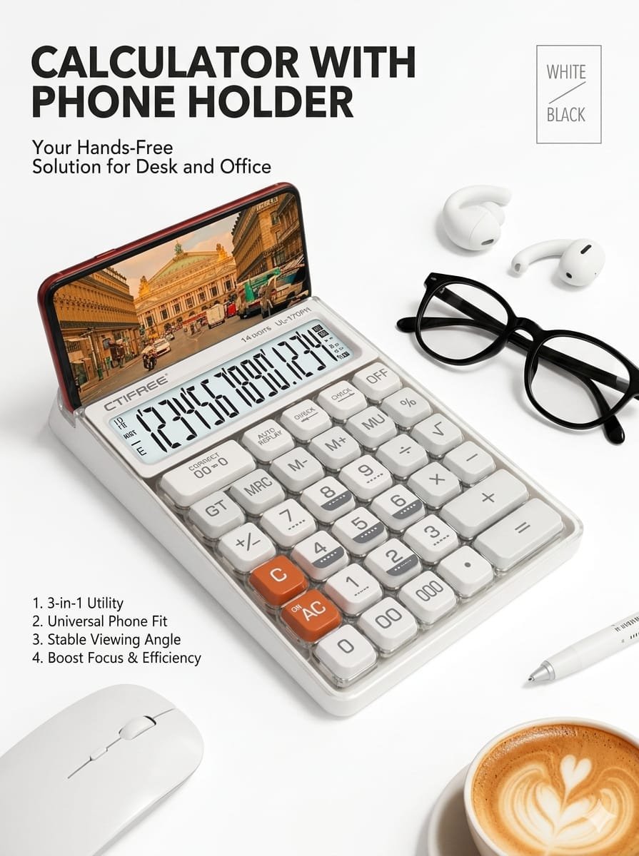 CTIFREE UL-170PN CALCULATOR WITH PHONE HOLDER