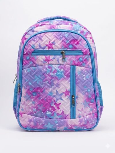 COLORFUL PURPLE PINK AND BLUE STAR PATTERNED BAG