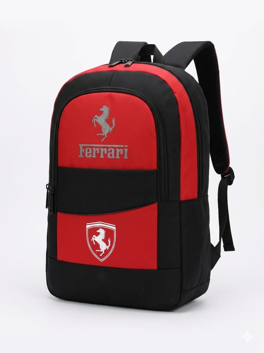 RACING INSPIRED RED AND BLACK FERRARI STUDENT BAG