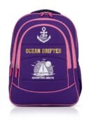 PURPLE NAUTICAL THEMED SCHOOL AND COLLEGE BAG
