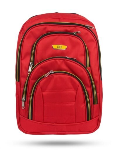 VIBRANT RED CAT CATERPILLER SCHOOL AND COLLEGE BAG