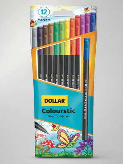 DOLLAR COLOURSTIC FIBER TIP MARKER POUCH